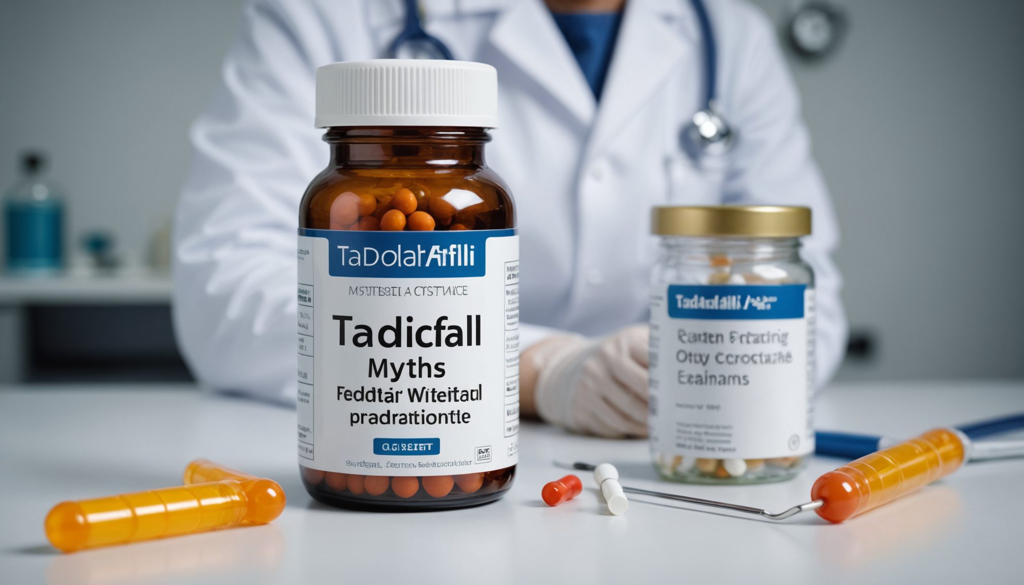 Illustration explaining tadalafil myths versus facts for erectile dysfunction and men’s health